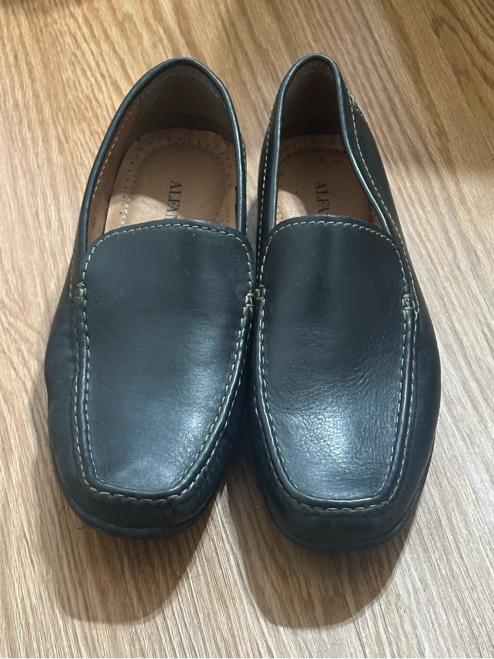 Alfani Men’s Stitch Shoes 12 Black Loafers Slip Ons Preppy